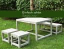 WONDERMAKE Kindersitzgruppe 4-tlg. Grau/Beige Holz Outdoor Indoor Bild 5