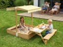 needs&wants® Sandkasten mit Picknicktisch und UV-Schutz Bild 1