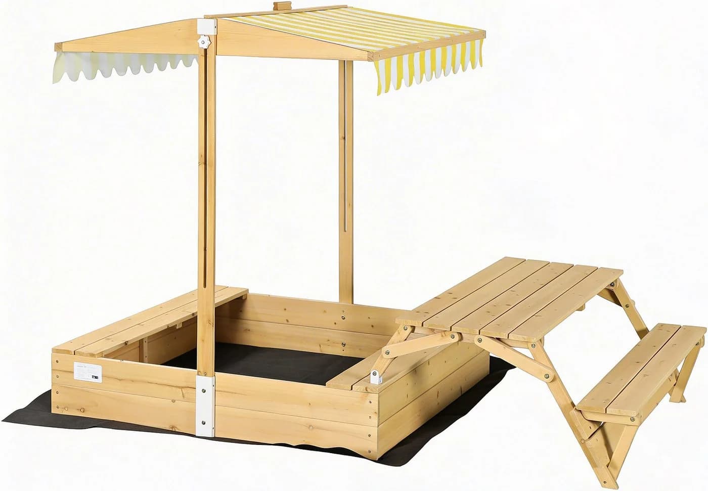 needs&wants® Sandkasten mit Picknicktisch und UV-Schutz - Bild 2