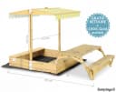 needs&wants® Sandkasten mit Picknicktisch und UV-Schutz Bild 4