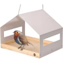 WONDERMAKE Vogelhaus XL Metall und Holz Grau-Beige Wetterfest Bild 1