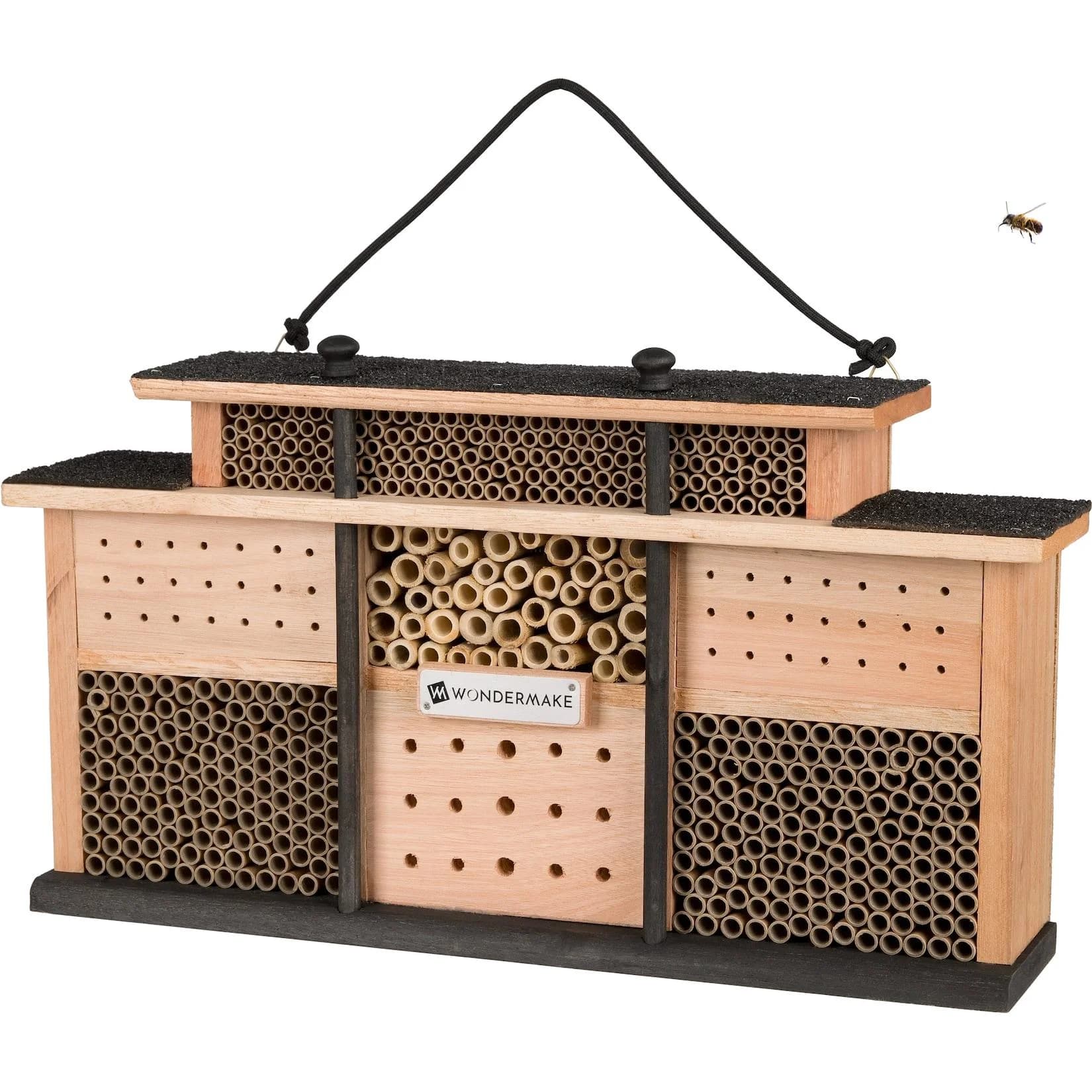 WONDERMAKE Insektenhotel Holz Bienenhotel Nisthilfe groß wetterfest
