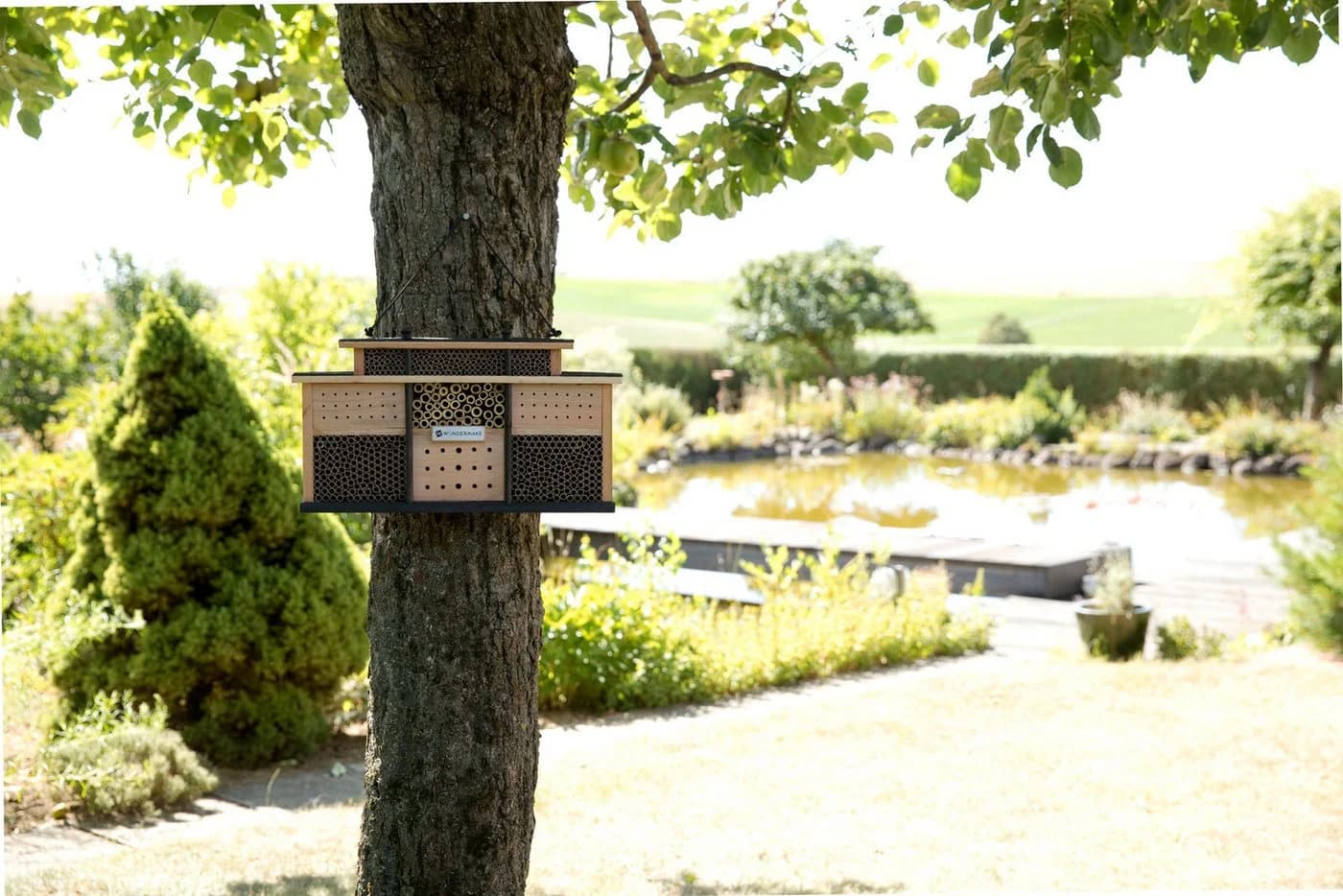 WONDERMAKE Insektenhotel Holz Bienenhotel Nisthilfe groß wetterfest - Bild 2