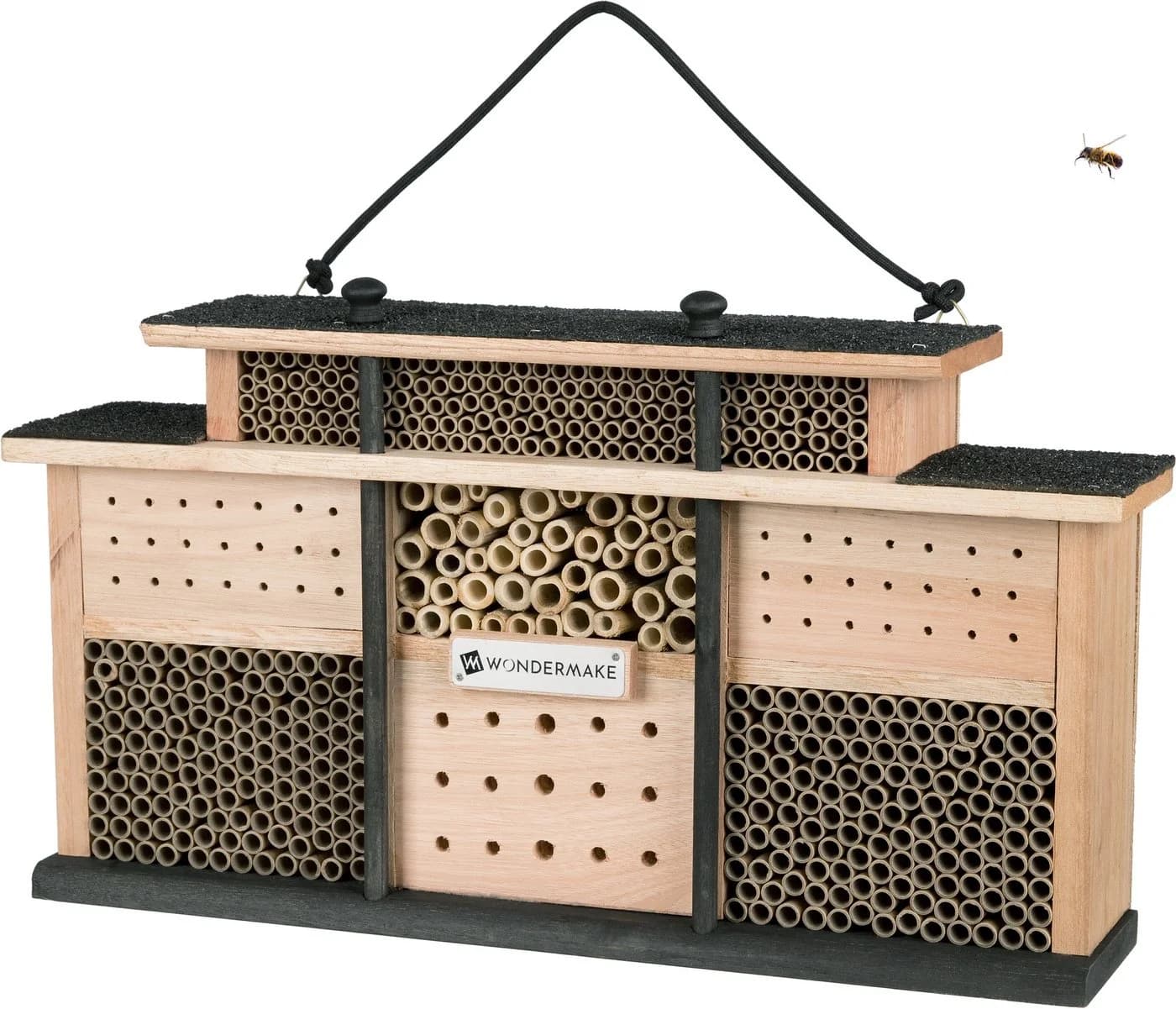 WONDERMAKE Insektenhotel Holz Bienenhotel Nisthilfe groß wetterfest - Bild 3