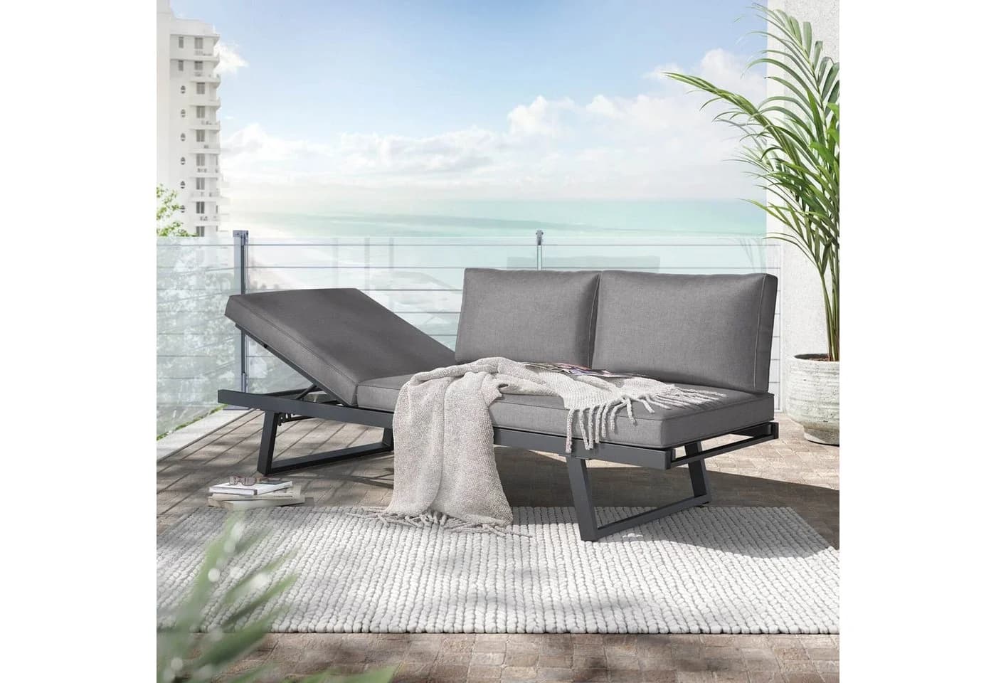 OUTLIV. Lucca Gartenloungesofa Aluminium 3-Sitzer Relaxfunktion - Bild 2