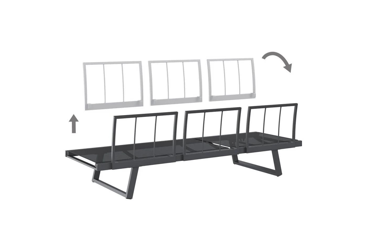 OUTLIV. Lucca Gartenloungesofa Aluminium 3-Sitzer Relaxfunktion - Bild 5