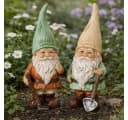 BOLTZE Gartenzwerge 2er Set handbemalt Kunstharz Bild 1