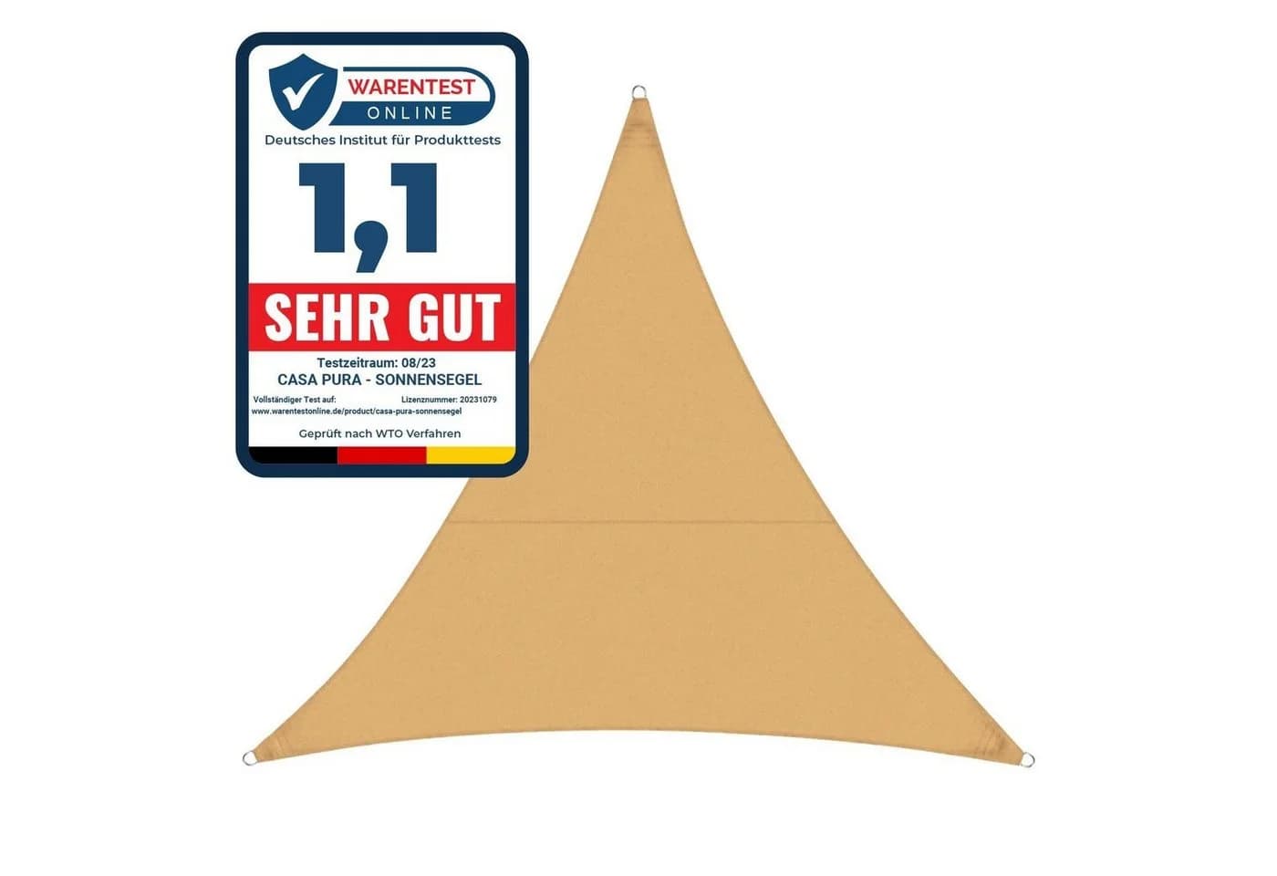 Karat Sonnensegel wetterfest Sand UV-Schutz Polyester