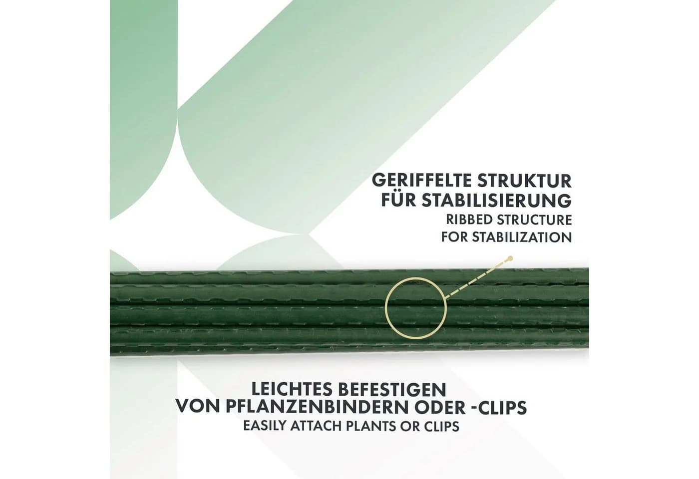 Karat Rankhilfe Pflanzstab Leah 10er Set Grün Stahl Kunststoff - Bild 5