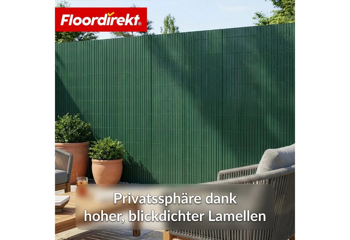 Karat Sichtschutzzaun PVC Bambus-Gelb Braun Grau Grün - Bild 5