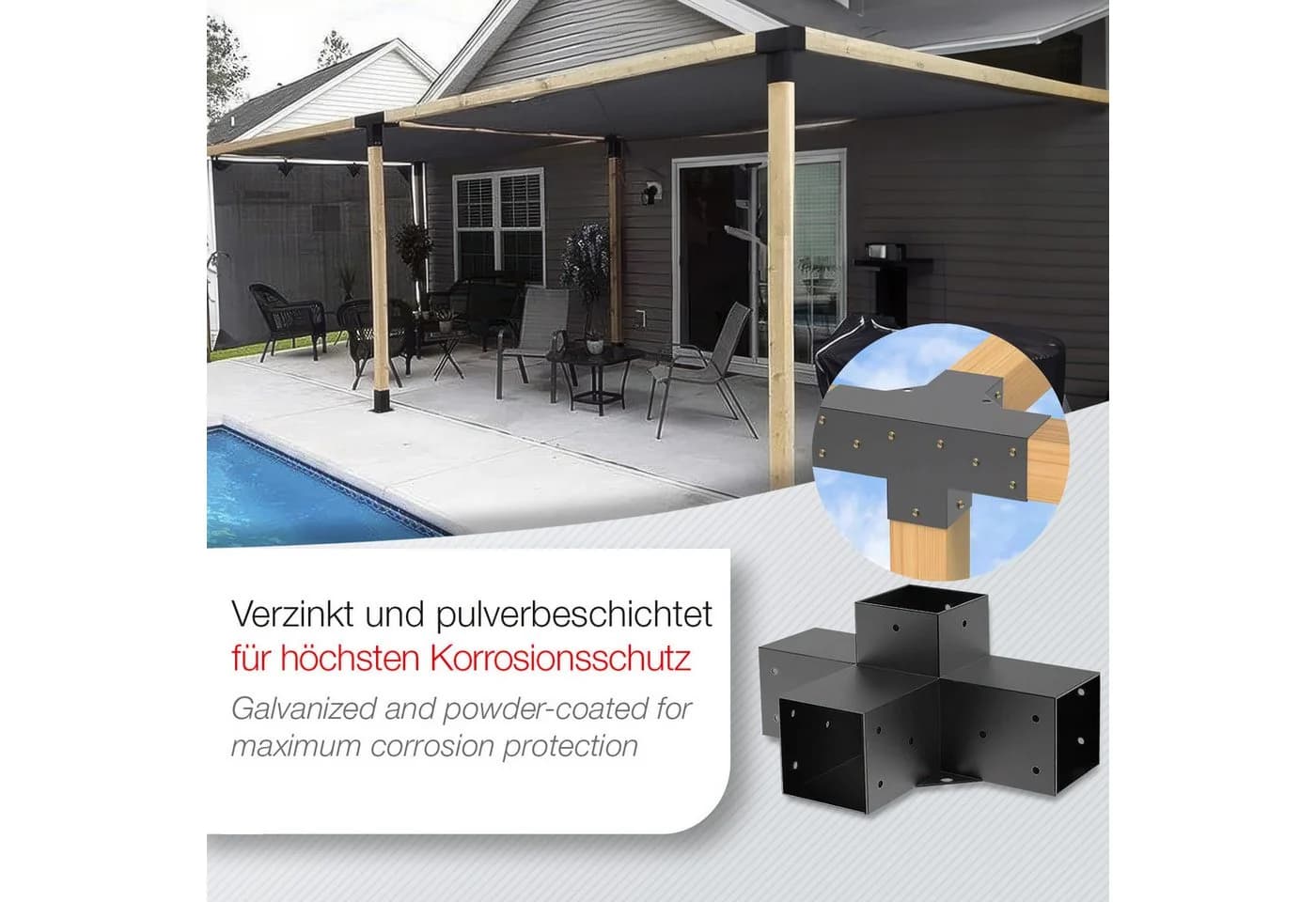 SO-TECH® Mittelverbinder Vierkant Stahl Schwarz - Bild 3