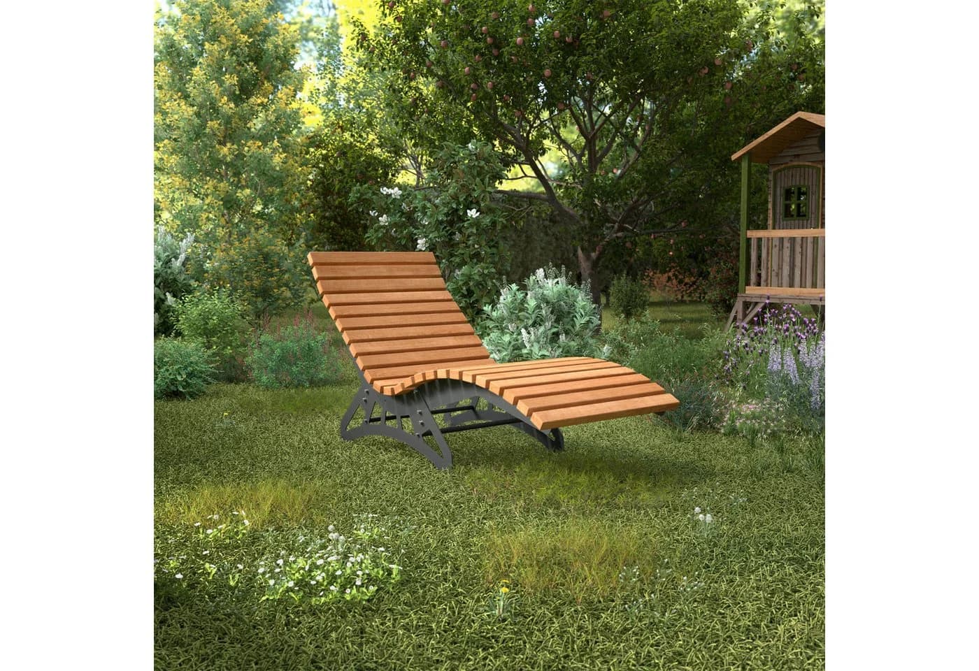 SO-TECH® Gartenliege Wellenliege Untergestell verstellbar