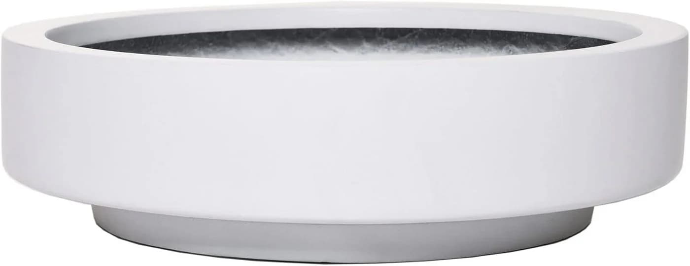 VIVANNO Pflanzschale Fiberglas ESCADA LOW Weiß Matt - Bild 2