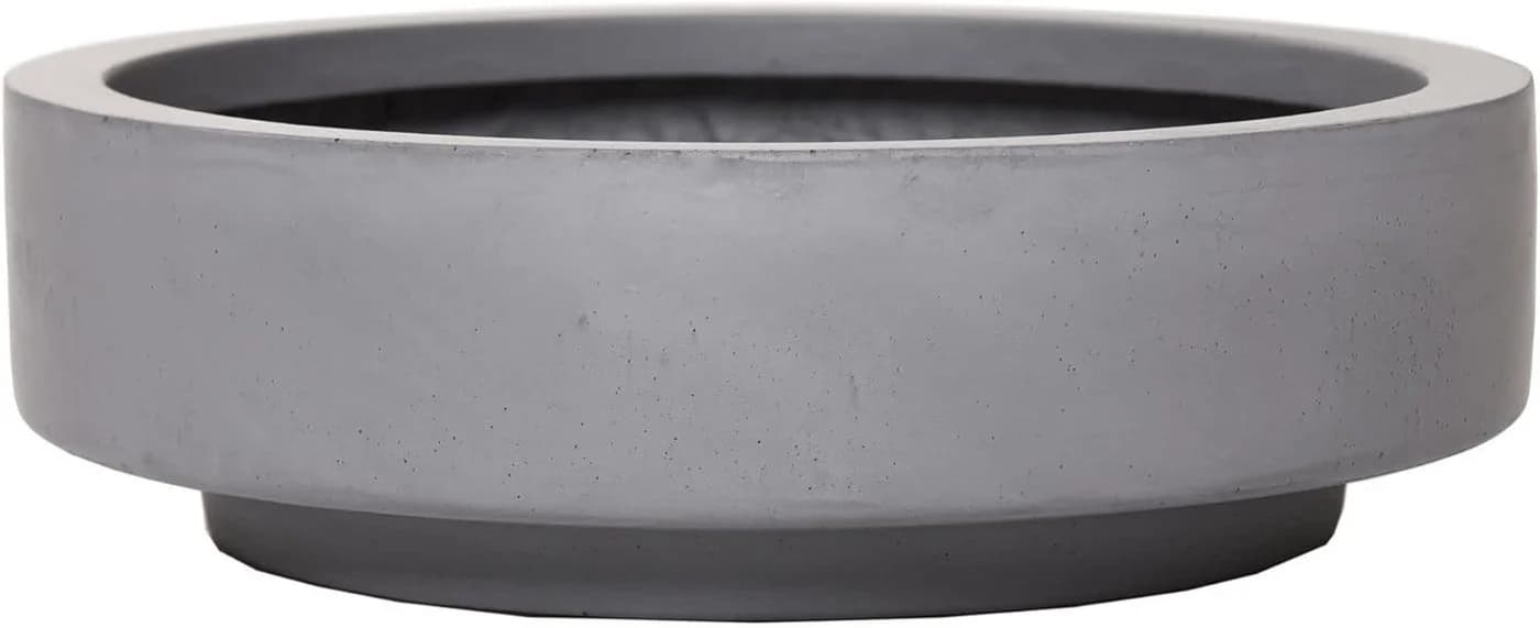 VIVANNO Pflanzschale ESCADA LOW Fiberglas Betongrau Matt - Bild 2