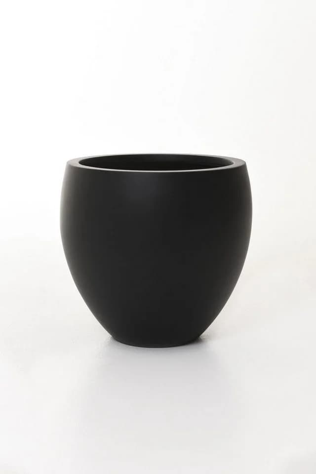 VIVANNO Blumentopf Fiberglas PLUTO Rund - Anthrazit Matt - Bild 5