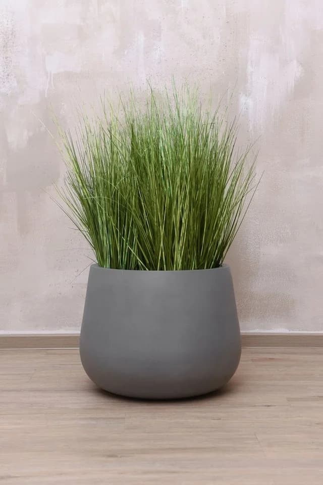 VIVANNO Blumentopf GIRAR Rund Betongrau Fiberglas - Bild 3