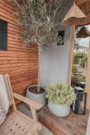 VIVANNO Blumentopf GIRAR Rund Betongrau Fiberglas Bild 5