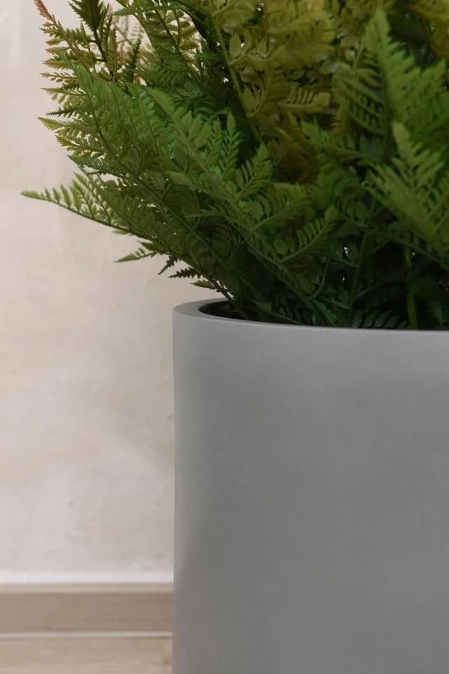 VIVANNO Blumentopf CHICO Rund Beton-Grau Fiberglas - Bild 4