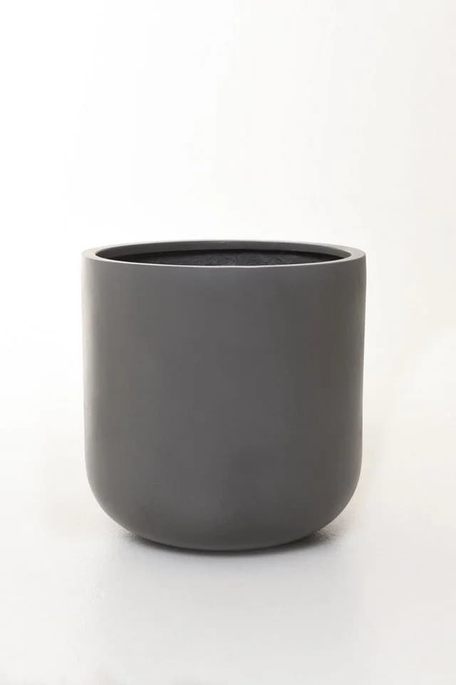 VIVANNO Blumentopf CHICO Rund Beton-Grau Fiberglas - Bild 5