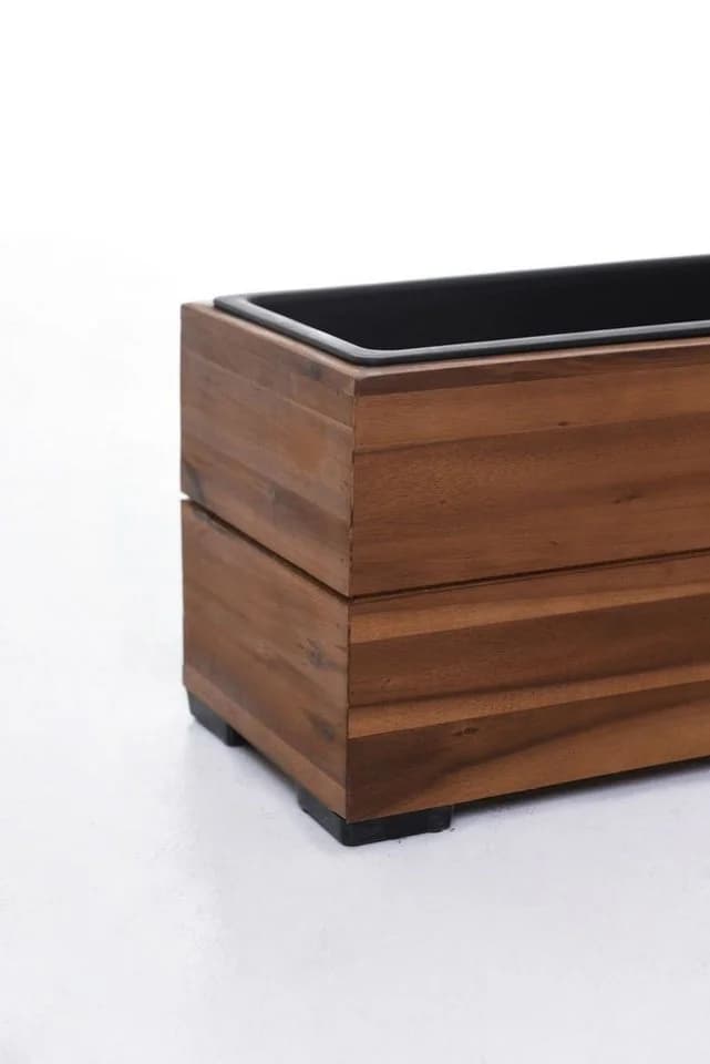 VIVANNO Balkonkasten Holz KAJIX Haselnussbraun Gestreift
