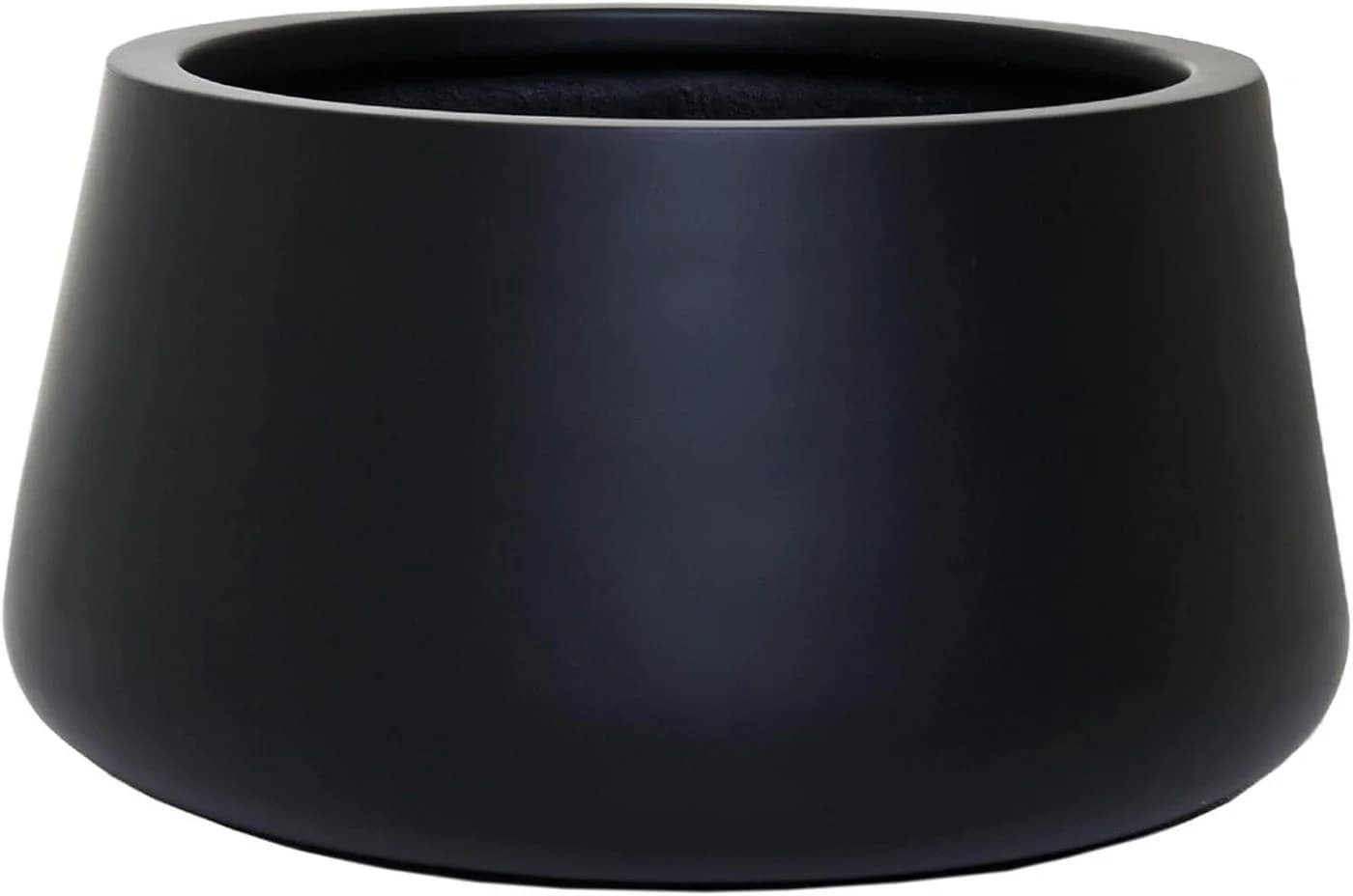VIVANNO Blumentopf GORDO Rund Schwarz Matt Fiberglas - Bild 2