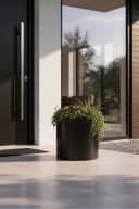 VIVANNO Blumentopf Aluminium NEW RONDO Tiefschwarz Matt Bild 1
