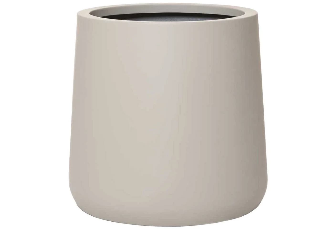VIVANNO Blumentopf Fiberglas VEKRA Rund Beige Matt - Bild 2