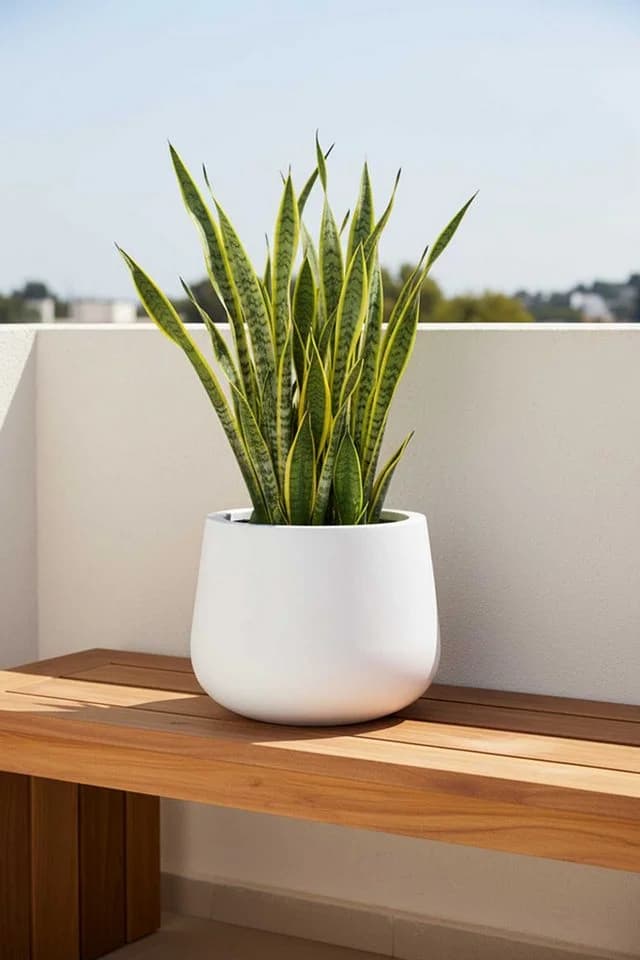 VIVANNO Blumentopf Fiberglas GIRAR Rund Weiß Matt