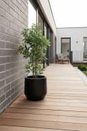 VIVANNO Blumentopf Fiberglas NEXORA Rund - Schwarz Matt Bild 1