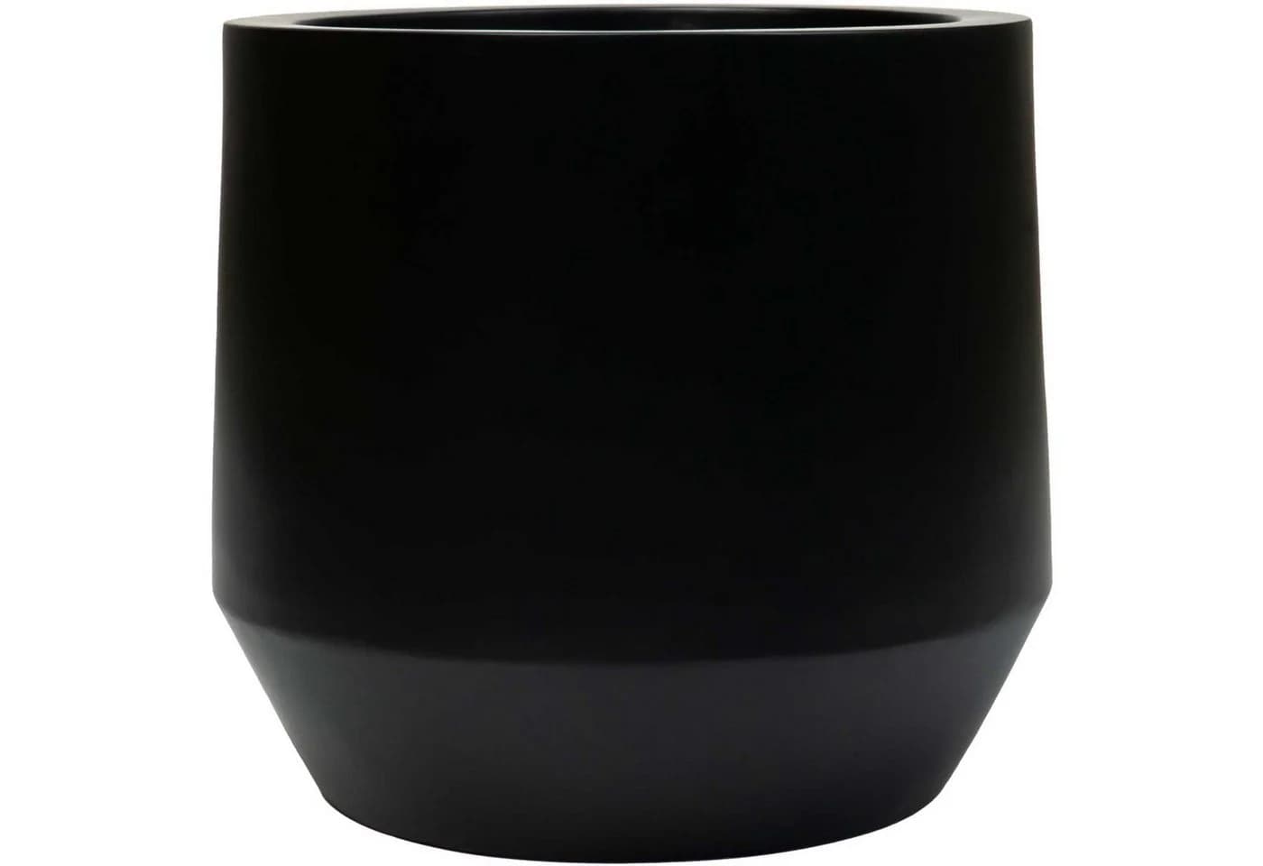 VIVANNO Blumentopf Fiberglas NEXORA Rund - Schwarz Matt - Bild 2