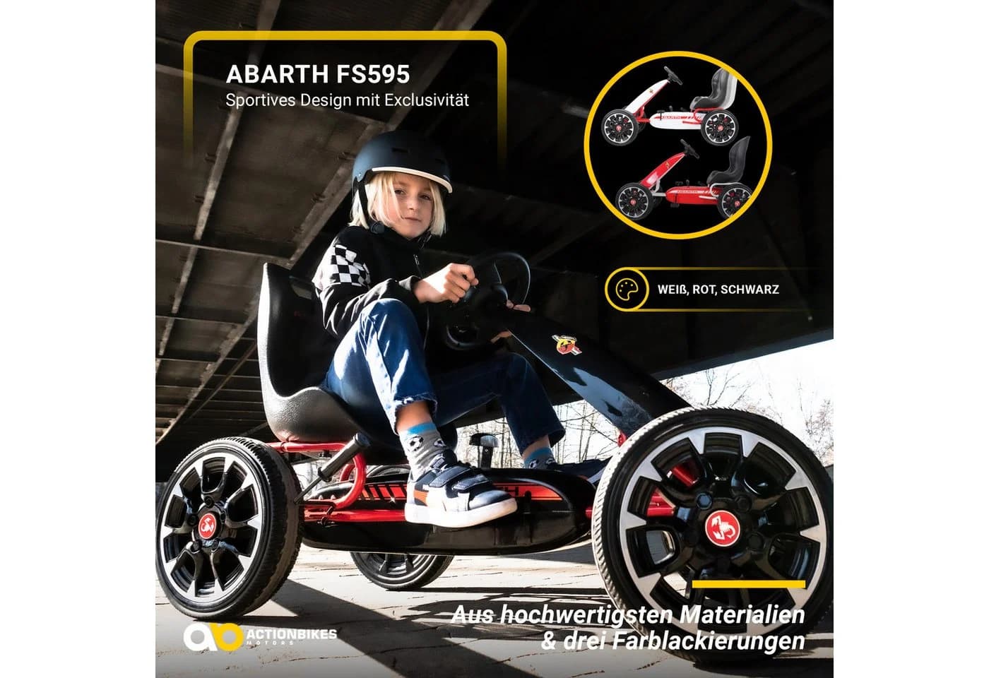 Actionbikes Motors Go-Kart Kinder Pedal Go Kart Abarth FS595 - Bild 3