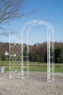 TPFGarden Rosenbogen Melia mit Tor Weiß Eisen Bild 1