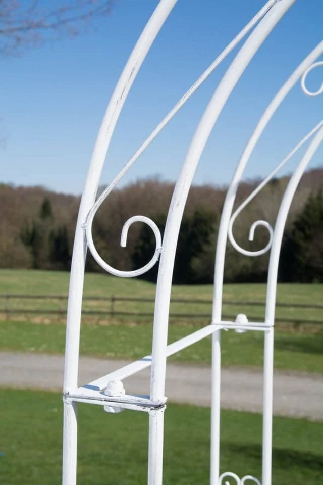TPFGarden Rosenbogen Melia mit Tor Weiß Eisen - Bild 5