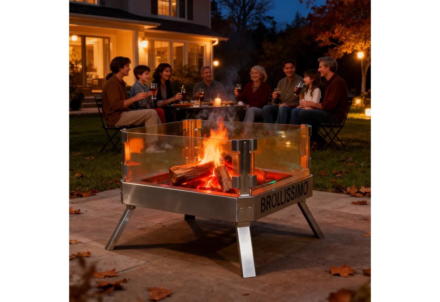 CCLIFE Feuerschale mit Glaskeramik klappbar für Outdoor Camping - Bild 2