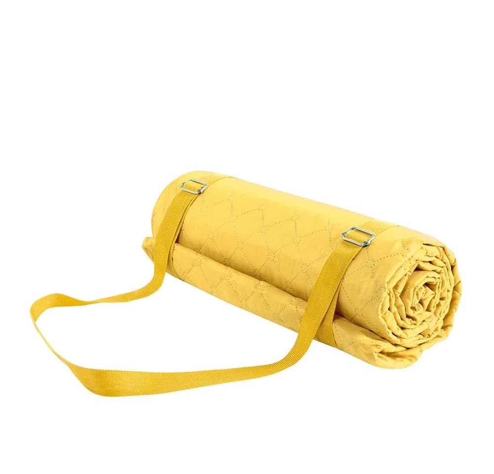 Picknickdecke mit Tragegurt Gelb 130 x 170 cm Outdoor Camping Strand - Bild 2