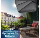 EASYmaxx Sonnenschirm rechteckig Grau mit Handkurbel Bild 1