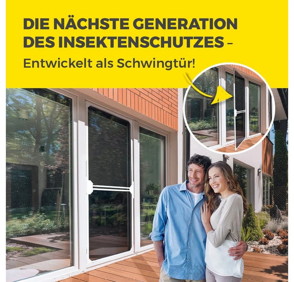 EASYmaxx Moskitonetz Magic Fit Weiß Teleskop-Schwingtür - Bild 2