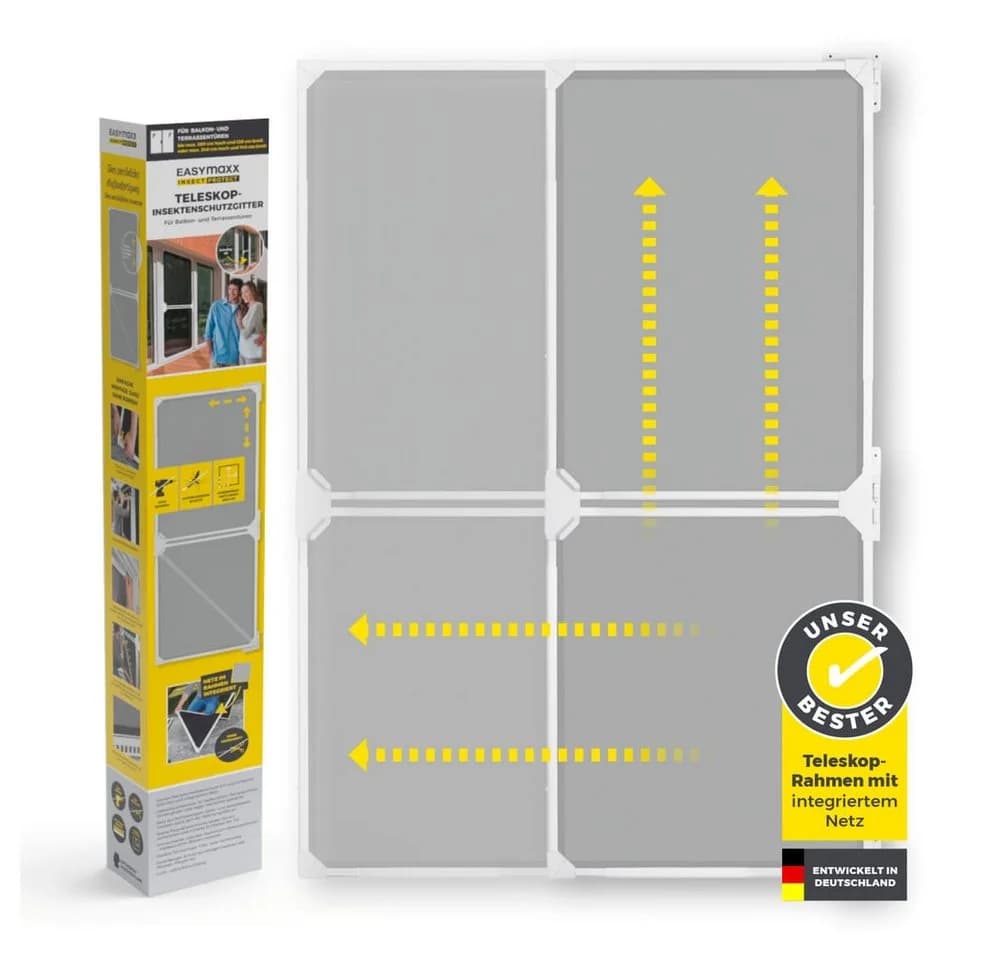 EASYmaxx Moskitonetz Magic Fit Weiß Teleskop-Schwingtür - Bild 3