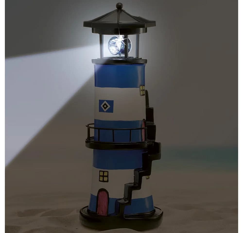 HSV Leuchtturm Treppe LED Solar Gartenfigur Bunt - Bild 3