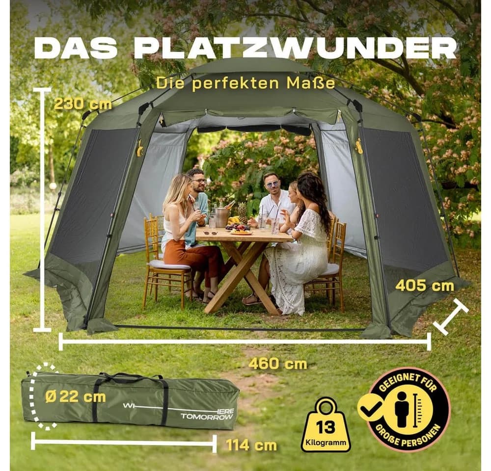 Lumaland Pop-up-Pavillon sechseckig 155x215x167cm