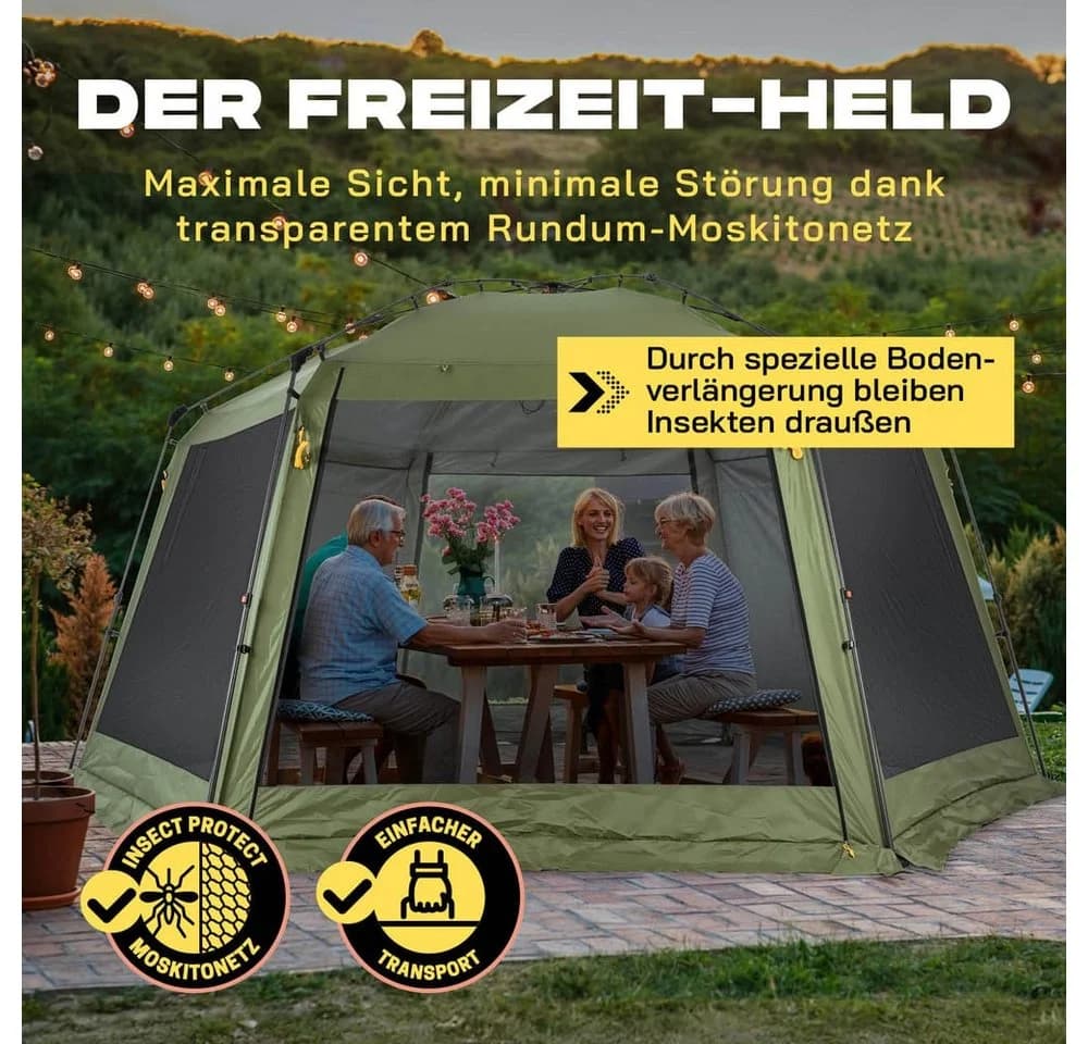 Lumaland Pop-up-Pavillon sechseckig 155x215x167cm - Bild 3