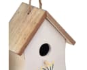 Charmantes Vogelhäuschen aus Holz in Weiß und Gelb Bild 1
