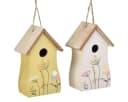 Charmantes Vogelhäuschen aus Holz in Weiß und Gelb Bild 2
