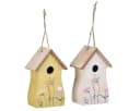 Charmantes Vogelhäuschen aus Holz in Weiß und Gelb Bild 3
