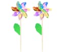 Viana Vogelabwehr-Windmühle Irisierend Blumen Deko 2er Set Bild 3