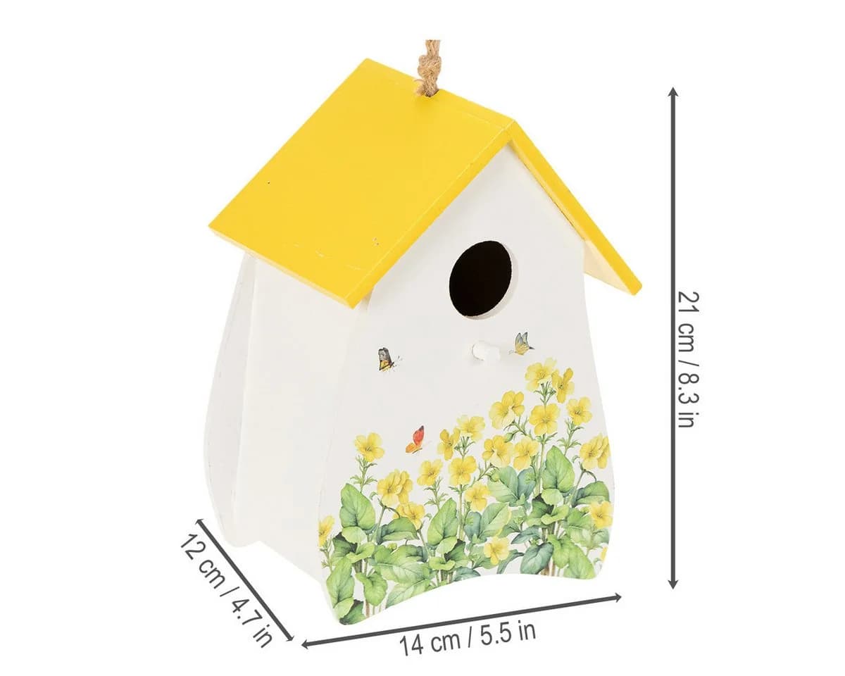 Viana Vogelhaus Deko Holz Blumenmuster