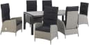 KONIFERA Garten-Essgruppe Alva 7-tlg. Schwarz/Natur Aluminium Polyrattan Bild 1