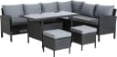KONIFERA Gartenlounge-Set Manhatten 18-tlg. Schwarz/Grau mit Auflagen Bild 1