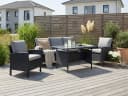 KONIFERA Gartenlounge-Set Brooklyn 12-tlg. Schwarz/Grau Polyrattan Bild 2