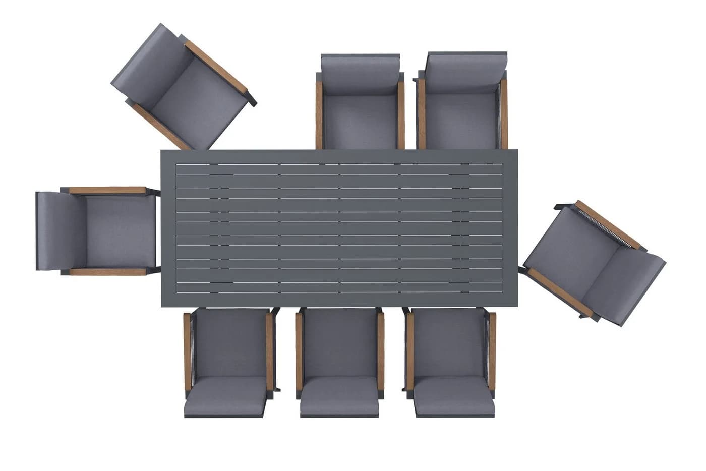 Garten-Essgruppe KONIFERA Diningset Edessa Dunkelgrau Aluminium - Bild 5
